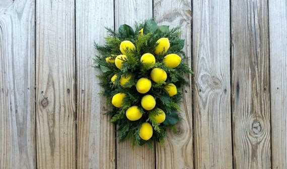 Sugared Lemon Swag, Christmas Teardrop Swag, Christmas Wreath
