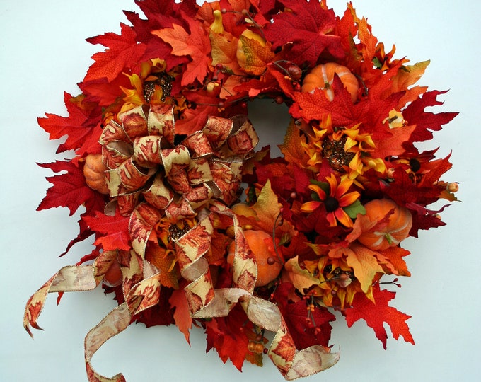 20 off Sale, Fall Wreath, Autumn Wreath, Thanksgiving Wreath, Fall's