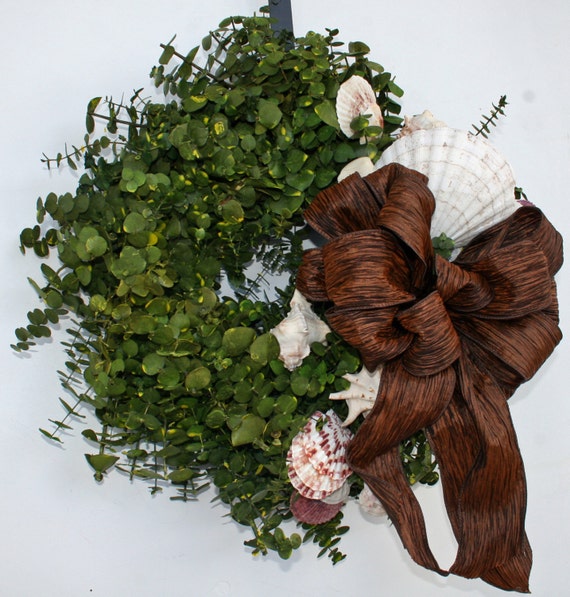 Eucalyptus Wreath with Seashells