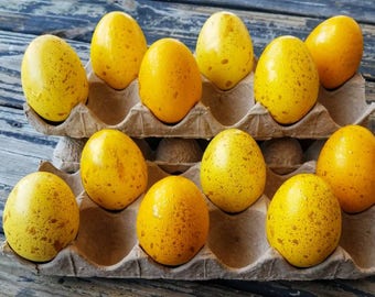 Decorative Easter Eggs, Artifical Easter Eggs, Gold Speckled Eggs, Yellow Ombre Eggs