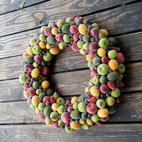 Christmas Wreath, Sugared Fruit Wreath