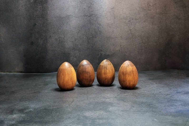 Decorative Easter Eggs, Easter Eggs, Wood Eggs, Two Stained Wood Eggs image 6