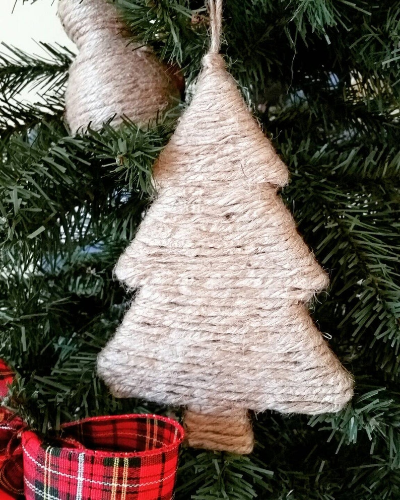Christmas Ornament Jute Rope Christmas Tree Etsy