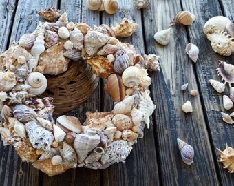 Shell Wreath, Sea Shell Wreath, Beach Wreath