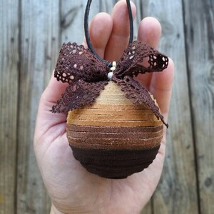 Christmas Ornament, Rustic Ornament, Leather Ornament image 4