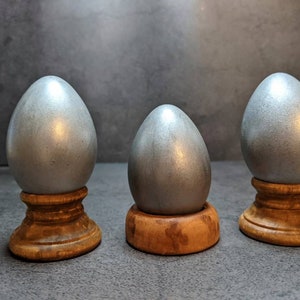 Decorative Easter Eggs, Easter Eggs, Metallic Eggs, Pewter Gilded Eggs image 6