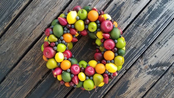 Fruit Wreath, Artificial Miniature Fruit Wreath