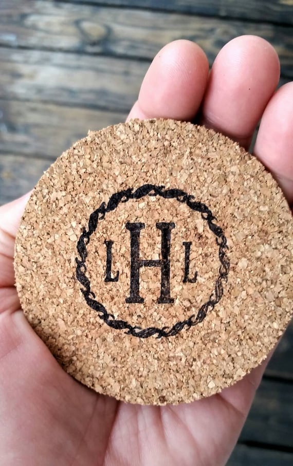 Cork Coasters, Personlized Cork Coaster for Wedding Receptions 10 piece set