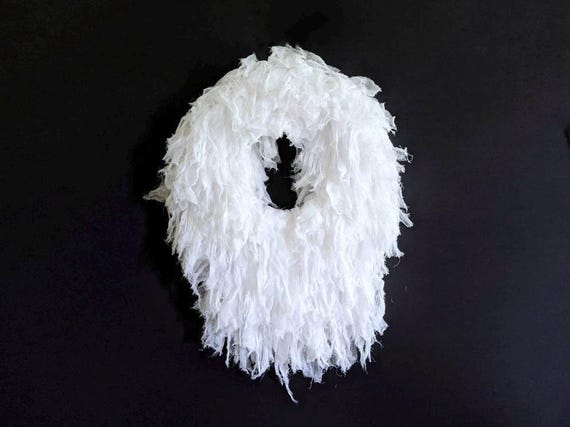 Spooky White Gauze Halloween Wreath