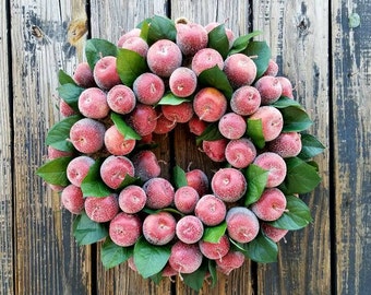 Sugared Apple Wreath, Christmas Wreath