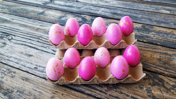 Decorative Easter Eggs, Artifical Easter Eggs, Gold Speckled Eggs, Pink Ombre Eggs