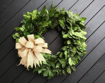 Wreath -  36 inch Dried Flower Wreath  -  Salal Wreath