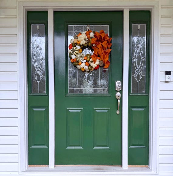 Fall Pumpkin Wreath with Copper Bow