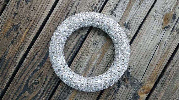 Rhinestone Wreath, Jeweled Wreath, Silver Wreath, Wedding Wreath, Holiday Wreath, Wedding Wreath