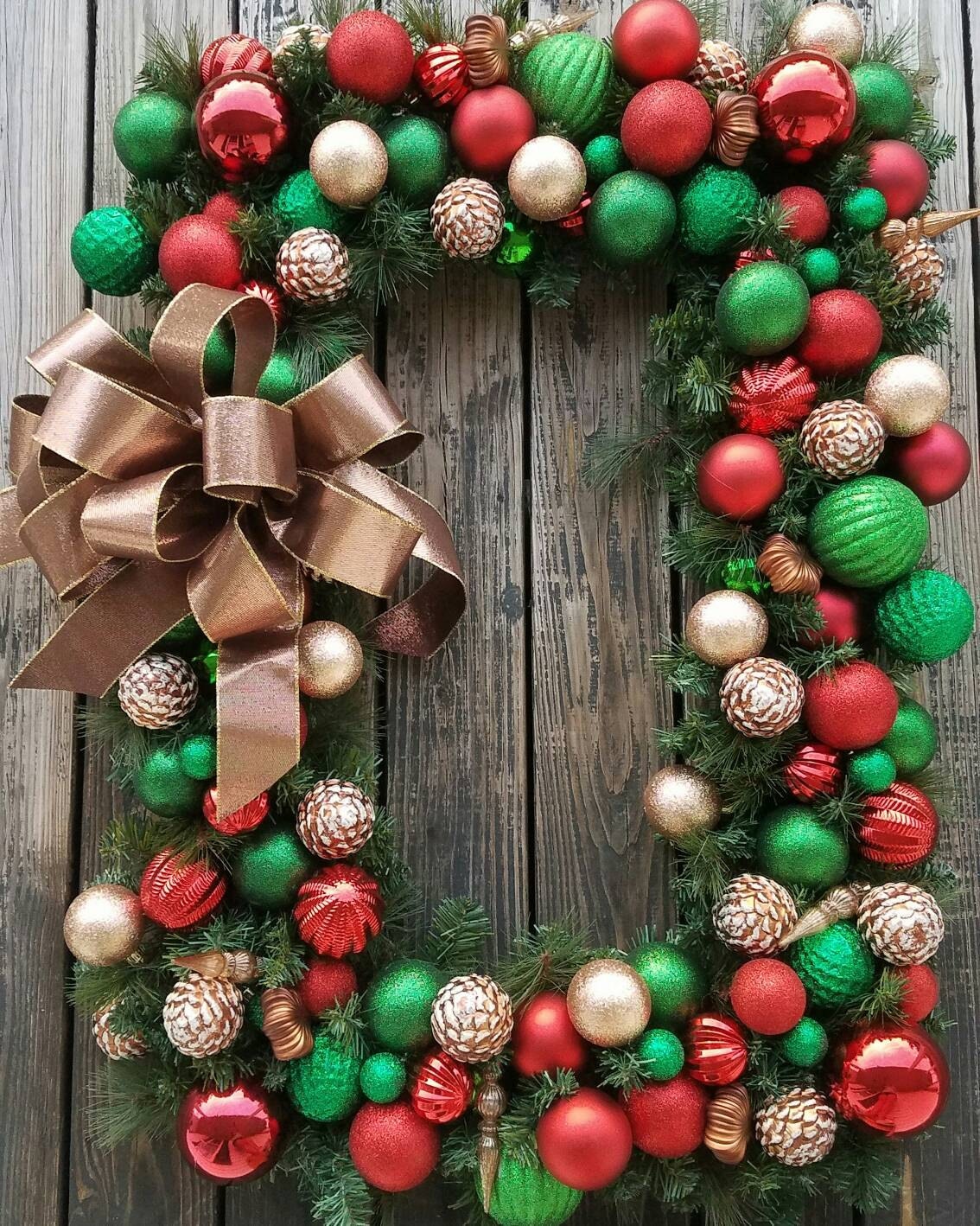 Christmas Wreath Holiday Wreath Ornament Wreath Large Etsy Wreath Christmas Ornament