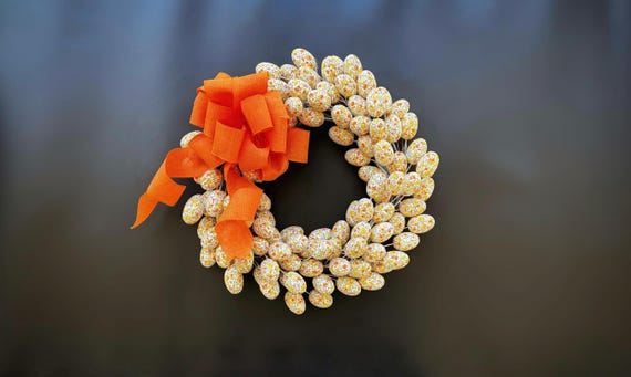 READY TO SHIP Easter Wreath, Spring Wreath, Floral Egg Wreath
