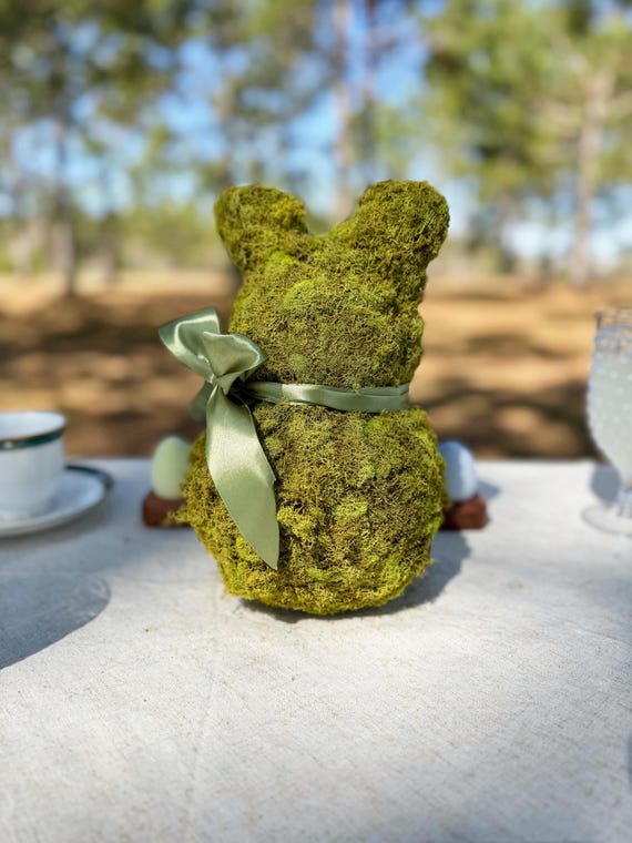 Ready To Ship Decorative Easter Bunny,  Moss Covered Bunny, Easter Table Decor