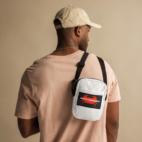 Graphic Crossbody Bag, Unisex Streetwear Utility Shoulder Bag (Amsterdam Crab)
