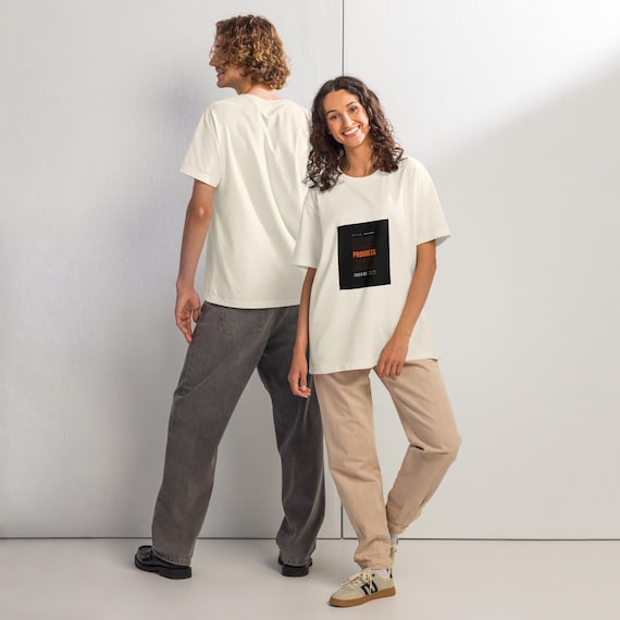 Oversized Streetwear T-Shirt, Minimal Typography, Heavyweight Garment Dye Tee