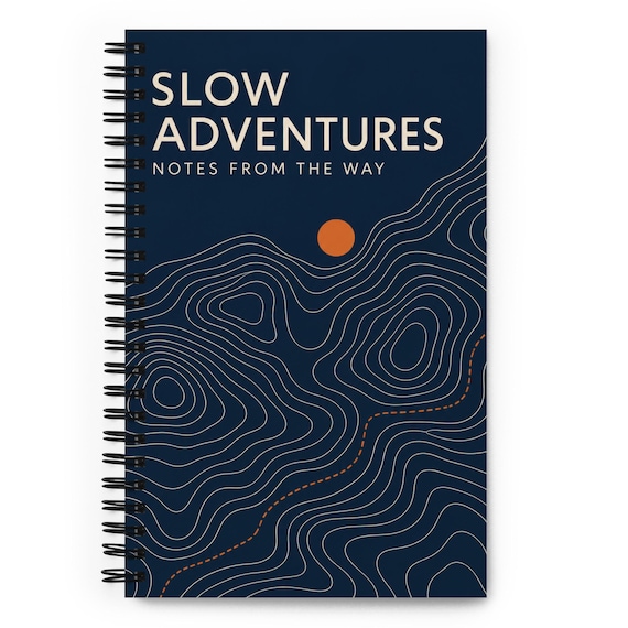 Slow Adventures Topographic Travel Notebook, Dotted Journal for Hikers (5.5" x 8.5")
