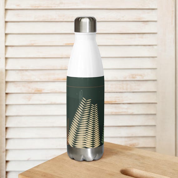 Fern Frond Stainless Steel Water Bottle, 17 oz
