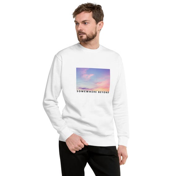 Somewhere Beyond Pastel Sky Sweatshirt, Dreamy Cloud Graphic Crewneck