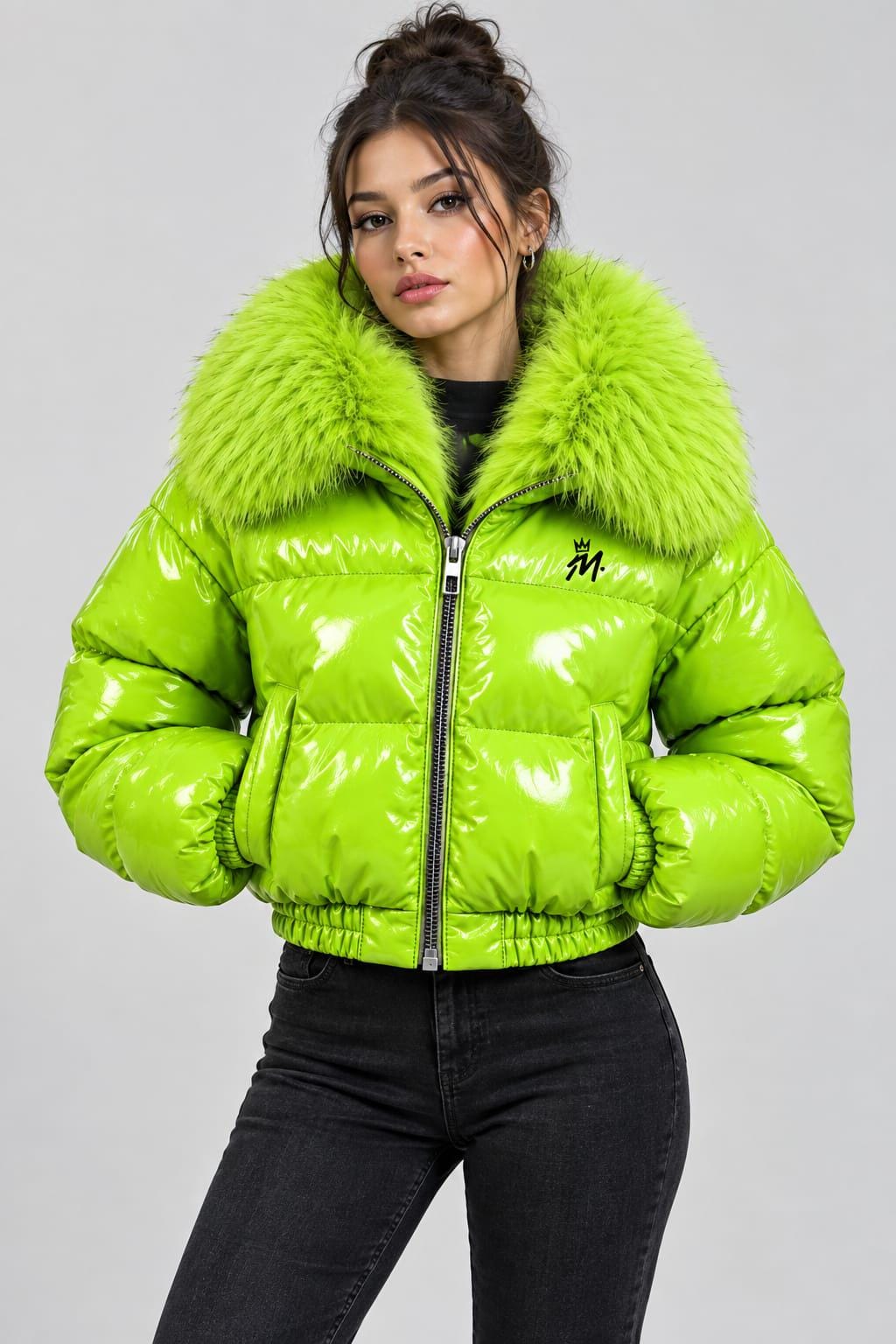 Y2k Puffer Jacket Fur - Etsy