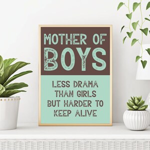 FUNNY parenting quote raising BOYS wall art 8 by 10 print at home digital file PERFECT gift!