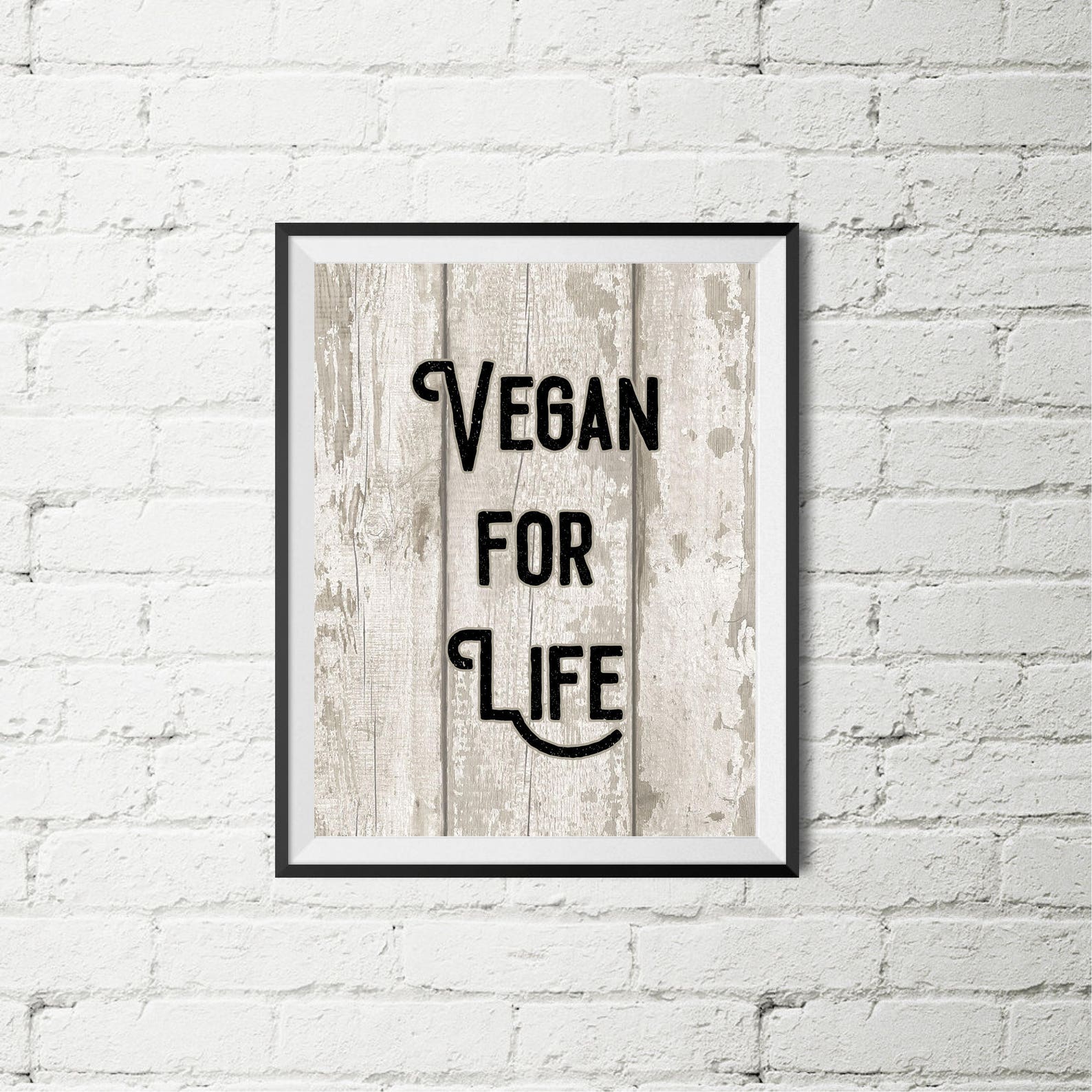 Vegan quote wall art 8 by 10 print at home digital file Etsy España