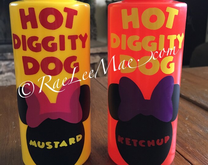 Hot Diggity Dog Minnie Mouse Bowtique Party, Ketchup, Mustard, Mayo ...
