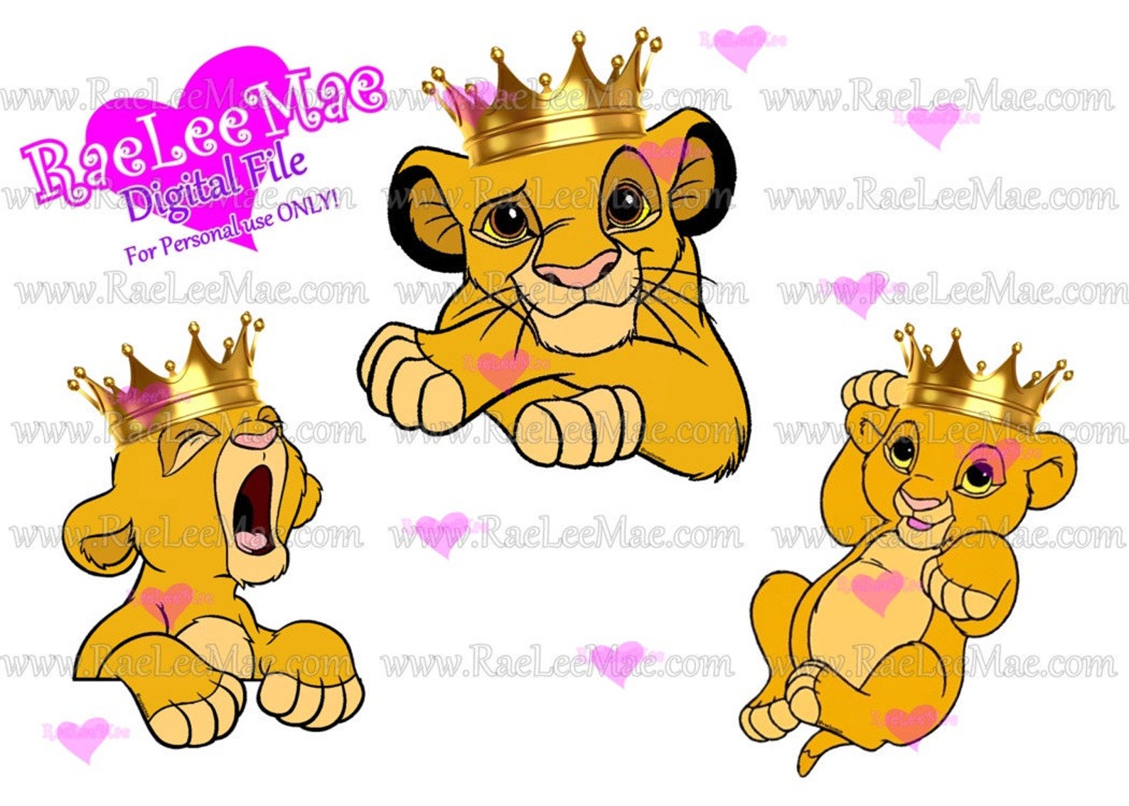 Digital download of crowned baby lion king characters/baby Etsy