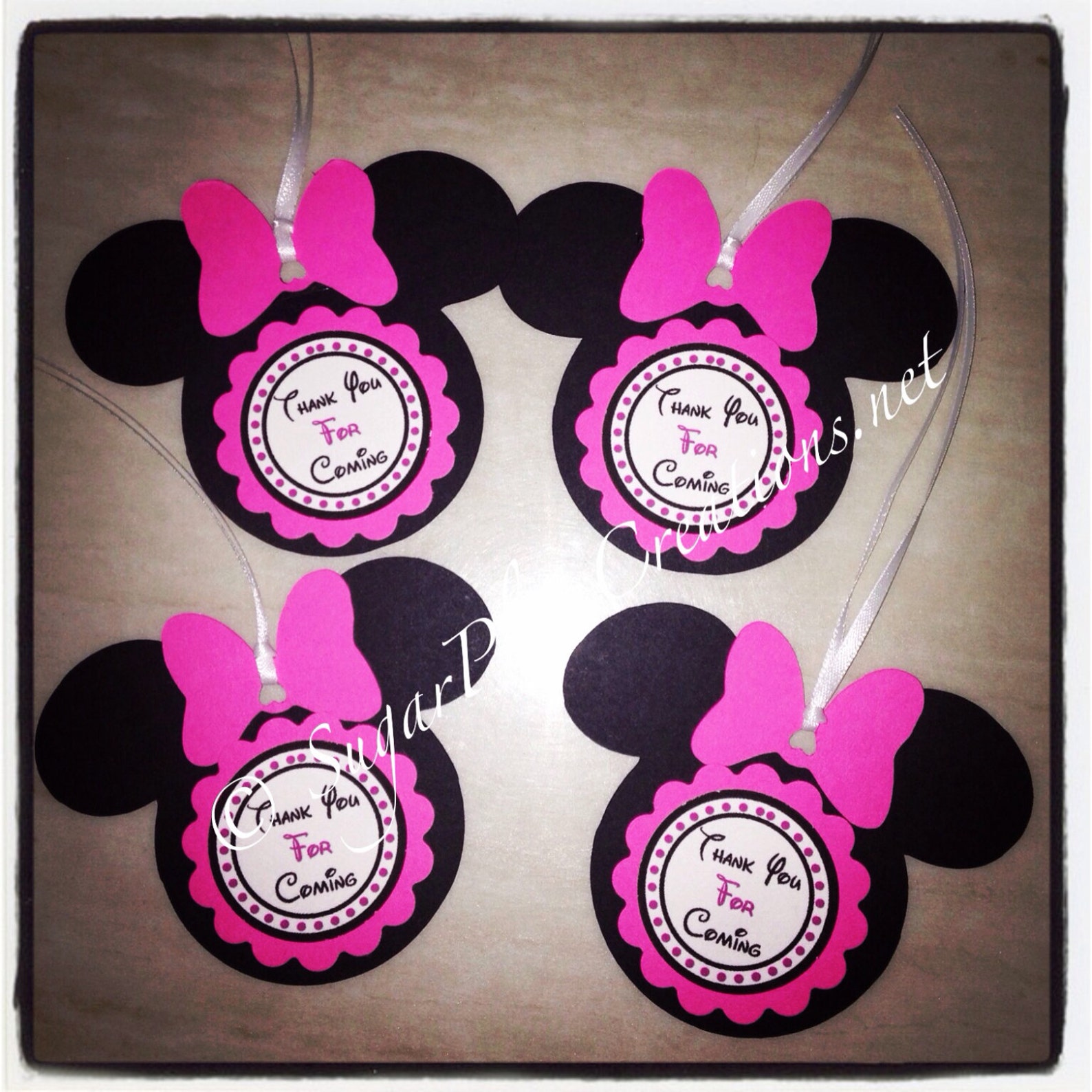 12 minnie mouse favor tagsthank you for comingminnie mouse etsy