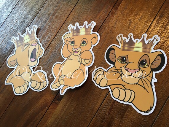 Crowned Simba Lion king cutouts/diecuts/lion king baby