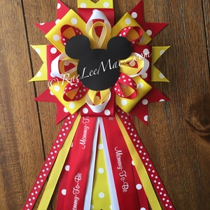 Mickey Mouse Corsage Baby Shower Mommy-To-Be Pin Mickey | Etsy White And Baby Blue Corsage