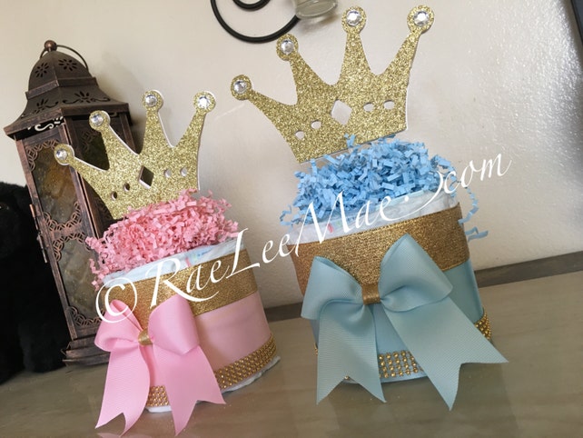 4 Princess Or Prince Diaper Cake Prince Baby Shower Decorations