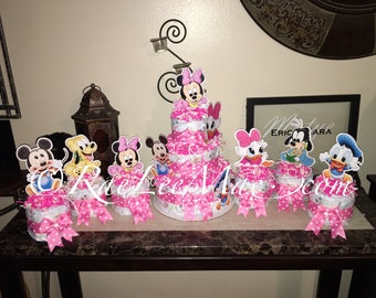 Disney Baby Minnie Mouse Diapercake Package/mickey mouse Diaper Cake package/disney babies shower Theme/mickey mouse baby shower/minnie mous
