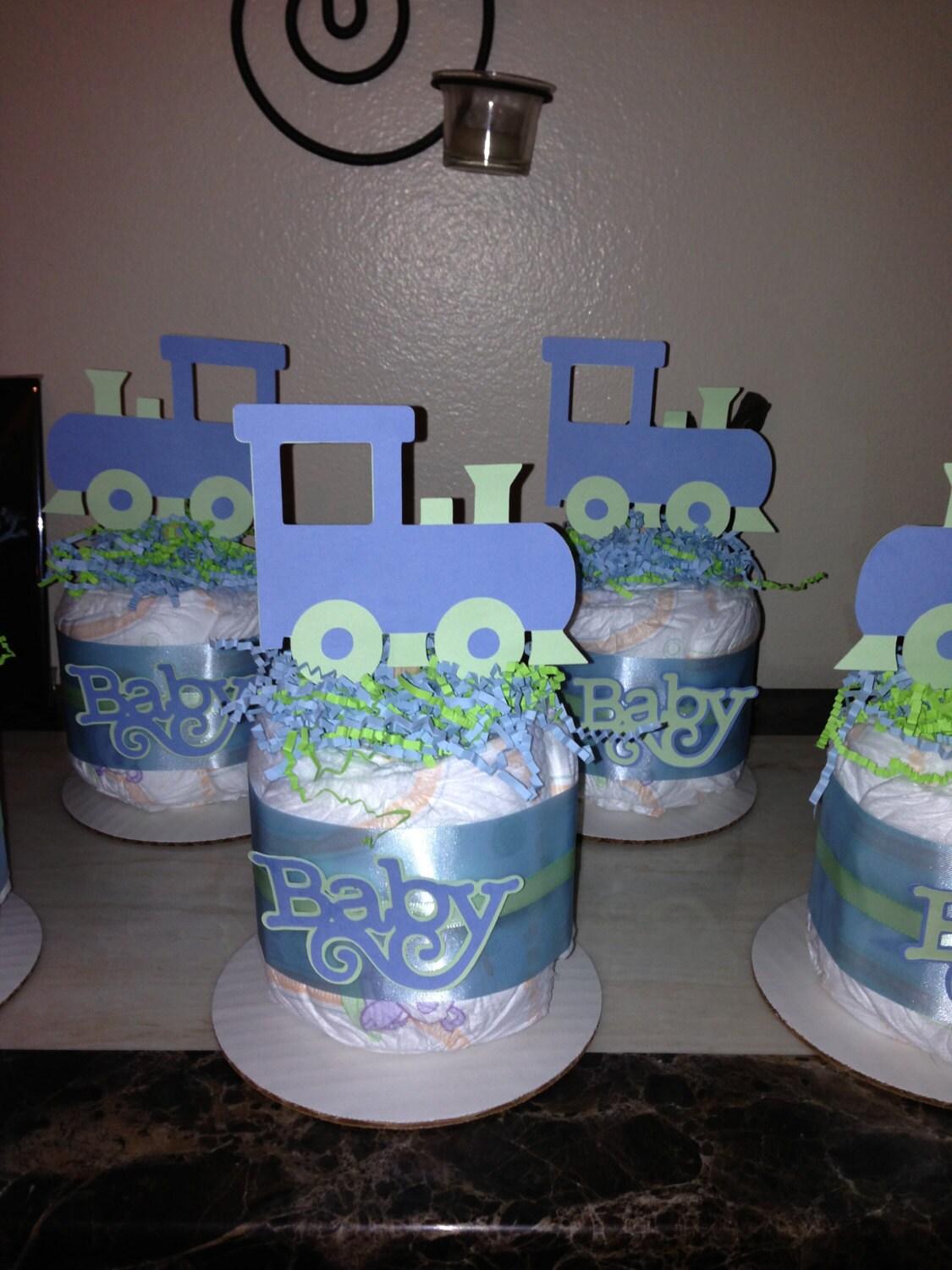 Train Diaper Cake Minis/Train Diaper Cake/Train Baby Shower Etsy