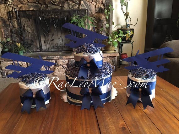 Old Airplane Diaper Cake Old Airplane Baby Shower Decorations Etsy
