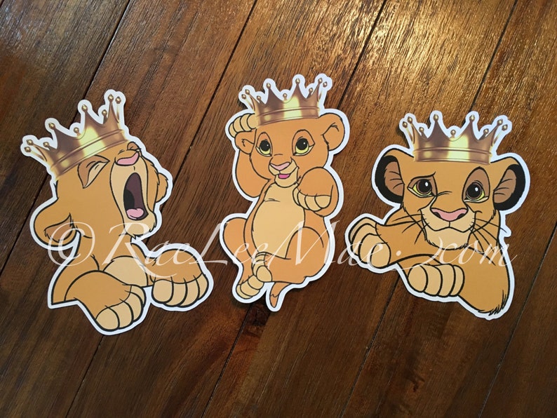Crowned Simba Lion King Cutouts Cuts Baby Shower Crowned Simba Lion King Cutouts Cuts Baby Shower Decorations Diy Centerpieces Prince Wearing A Crown