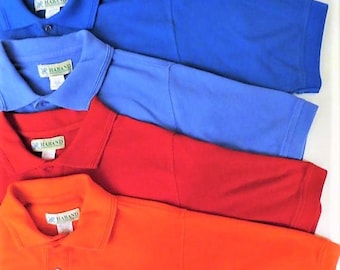 Classic Polo Shirt, vintage Knit Golf Shirt, Loop Pocket,  Retro Golf Shirt, Blue, Red, Orange, Men's Medium, Unisex Men Women, U Pick Color
