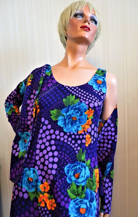 70s Dress and Jacket with Sequins Beads, Purple B… - image 7
