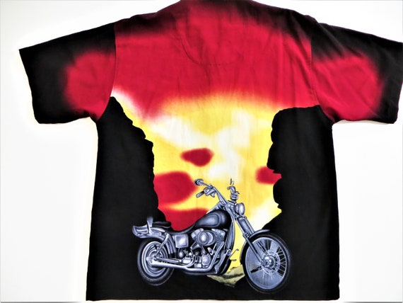 Vintage Motorcycle Flame Club Shirt, No Boundarie… - image 5