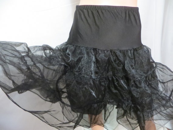 Black Full Crinoline Petticoat, triple Layer Tier… - image 4