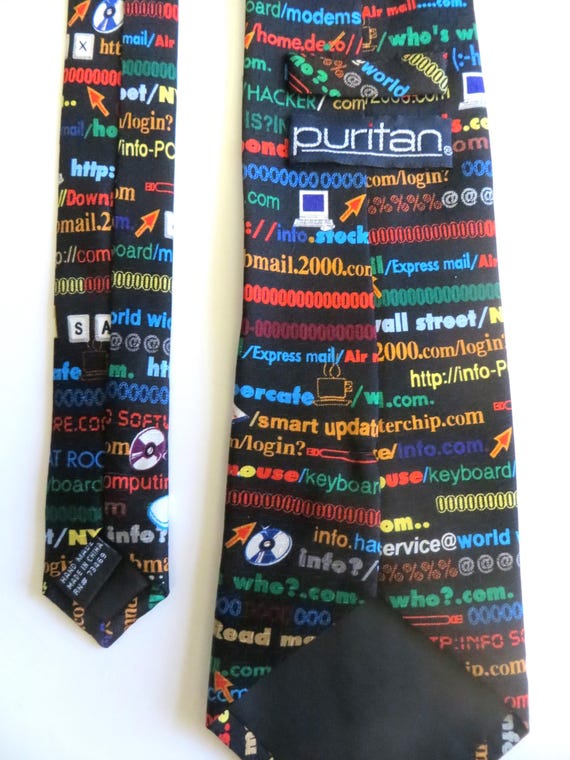 Silk Necktie Computer URL Internet Theme, Multico… - image 5