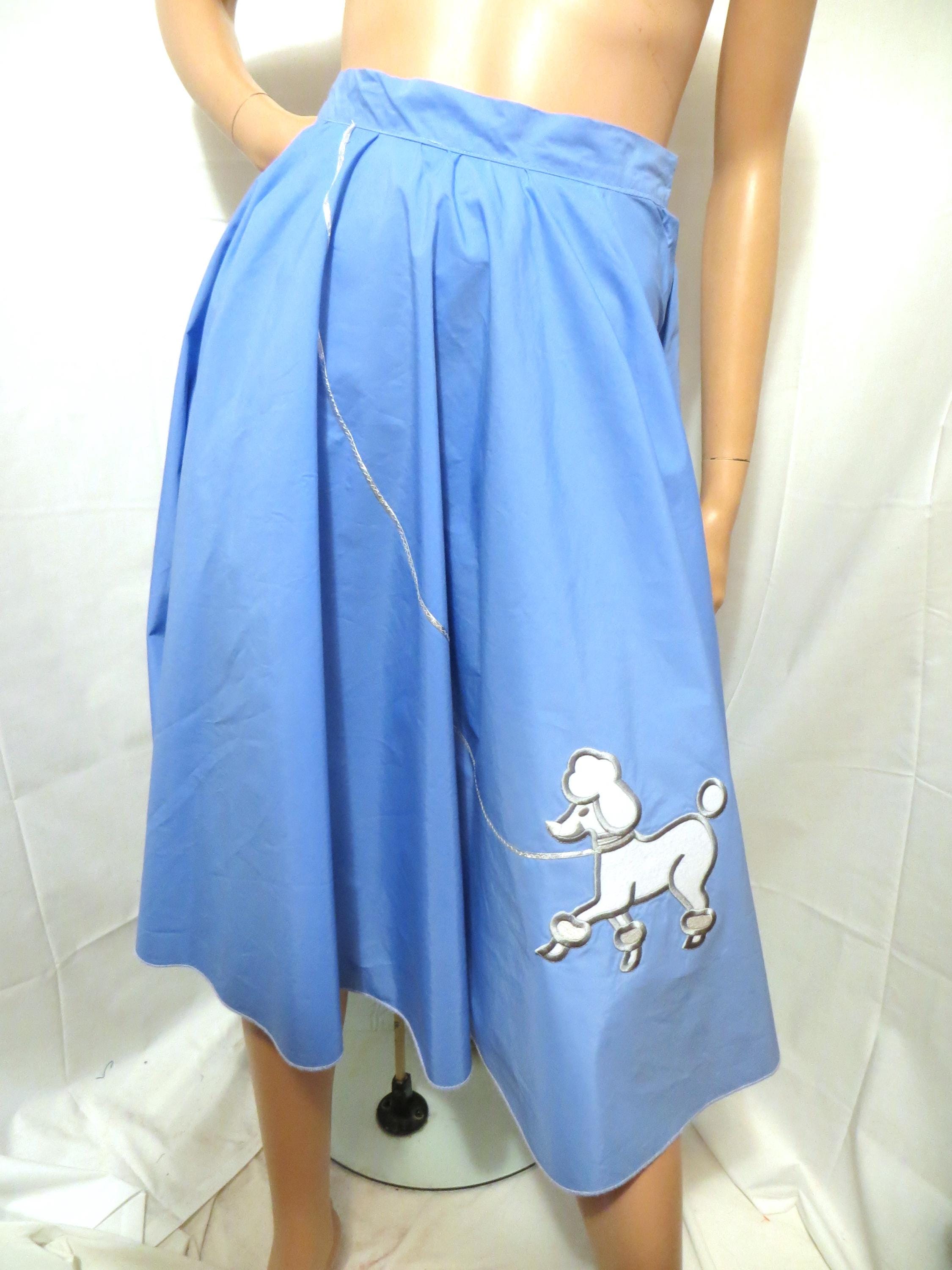 50s Style Poodle Skirt: Light Blue Circle Skirt, 26 Inch Waist - Etsy