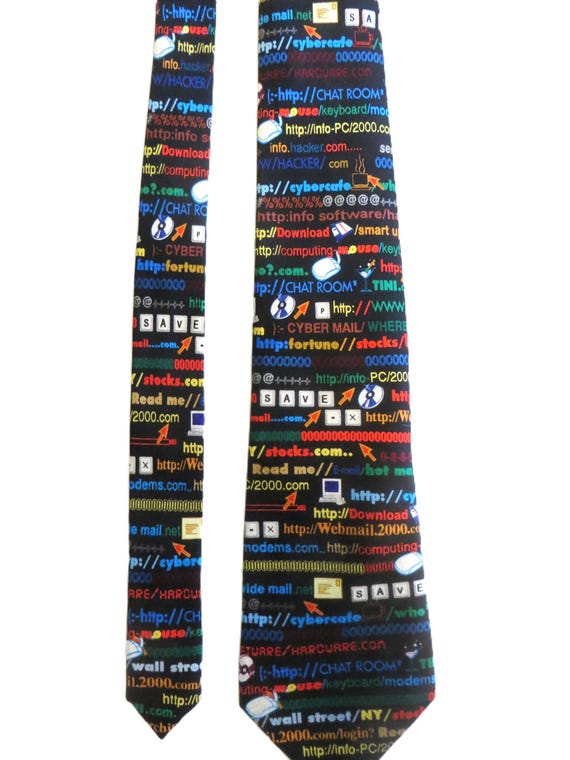 Silk Necktie Computer URL Internet Theme, Multico… - image 2