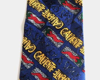 Tabasco Caliente Silk Necktie, Spanish Hot Pepper Diagonal Stripes