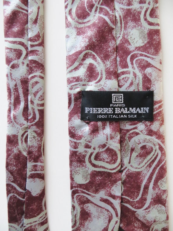 Italian Silk Designer Necktie, Pierre Balmain Par… - image 4
