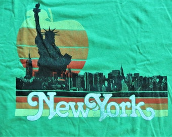 Deadstock New York T-shirt: afbeelding Vrijheidsbeeld zonsondergang