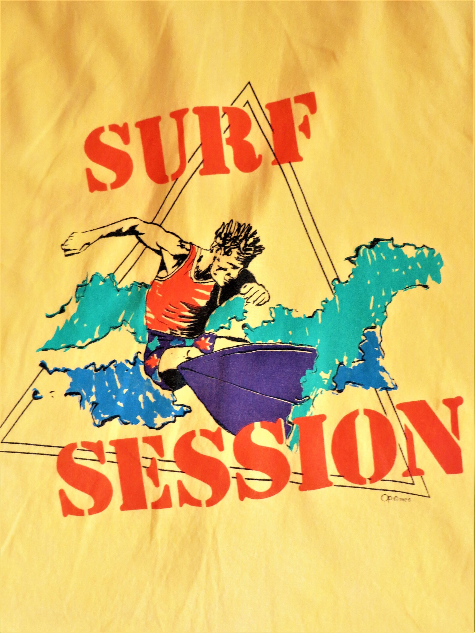 Vintage 80s Ocean Pacific Surf Shirt Surfer Print Back Etsy